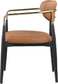 Ronda - Vegan Leather Upholstered Dining Arm Chair - Black Legs