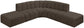 Arc - Boucle Fabric 6 Piece Corner Modular Sofa
