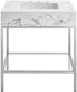 Marmo - Engineered Marble Bathroom Vanity With Chrome Base
