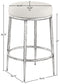 Ferro - Upholstered Backless Counter Stool With Brushed Silver Base