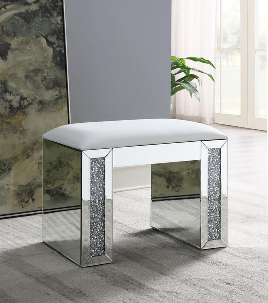 G-320 - Glamour Vanity Stool - Pearl Silver