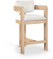 Sacha - Velvet Stool With Natural Base