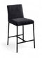 Reeves - Chenille Fabric Upholstered Counter Stool (Set of 2) - Black Base