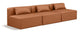 Cube - Modular 3 Piece Armless Sofa - Cognac
