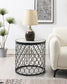 T155 - Coffee Table & 2 End Tables - Black / Silver Sparkle