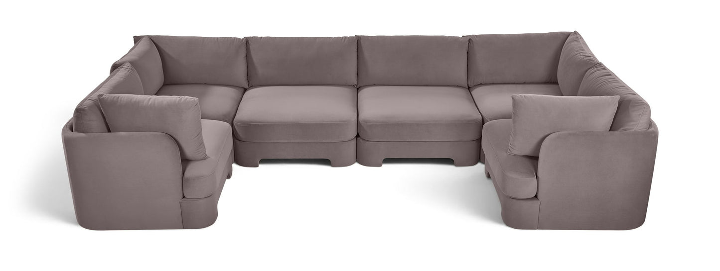 Hammond - Velvet Performance Fabric Upholstered 6 Piece U-Shaped Sectional