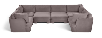 Hammond - Velvet Performance Fabric Upholstered 6 Piece U-Shaped Sectional