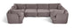 Hammond - Velvet Performance Fabric Upholstered 6 Piece U-Shaped Sectional