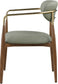 Ronda - Vegan Leather Upholstered Dining Arm Chair - Walnut Legs