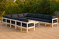 Nizuc - Outdoor Patio 12 Piece Modular Sectional With White Frame