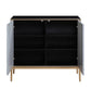 Quilla - Console Cabinet - Black, Gray & Brass