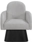 Marlowe - Linen Textured Fabric Upholstered Swivel Accent Chair - Stained Black