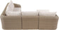 Seacrest - Olefin Water Resistant Fabric And Wicker 5 Piece Outdoor Patio Modular Sectional