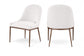 Ferro - Linen Textured Performance Fabric Upholstered Dining Side Chair - Cream / Brushed Bronze