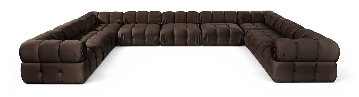 Orin - Velvet Performance Fabric Upholstered 9 Piece Sectional