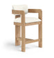 Sacha - Vegan Leather Upholstered Counter Stool With Natural Base