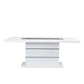 Elizaveta - Dining Table With Pedestal Base - Faux Crystal Diamonds & White High Gloss