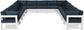 Nizuc - Outdoor Patio 13 Piece Modular Sectional With White Frame