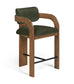 Cedra - Velvet Performance Fabric Upholstered Counter Stool - Brown Frame