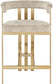 Marcello - Counter Stool With Brushed Gold Iron Frame (Set of 2) - Beige