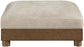 Turin - Chenille Fabric Upholstered Modular Ottoman - Taupe / Brown Walnut