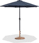 Fiji - Aluminum Patio Umbrella With Round Teak And Black Base