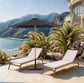 Fiji - Aluminum Patio Umbrella With Square Black And Teak Base