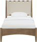 Santos - Vegan Leather Headboard And Wood Bed - Waxed Brown Frame