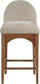 Waldorf - Chenille Stool With Brown Legs