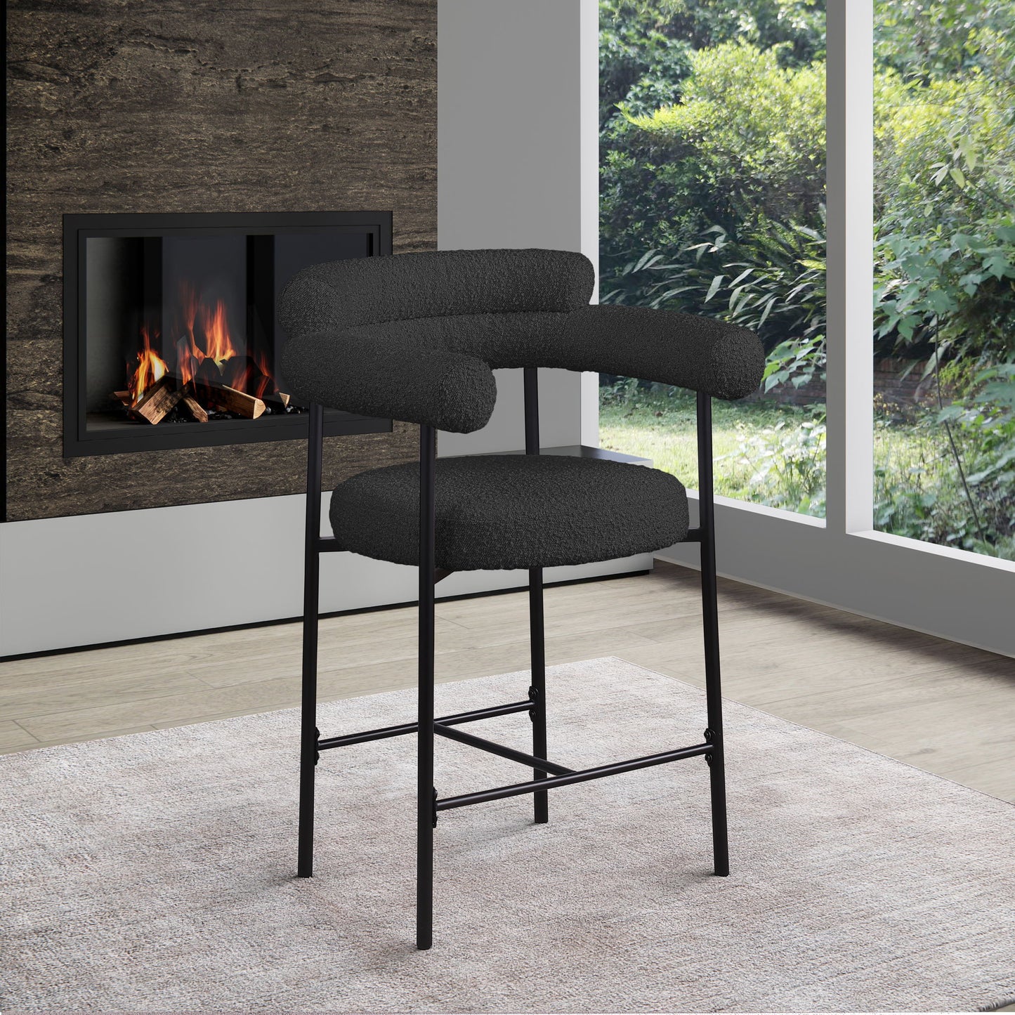 Blake - Counter Stool With Black Base (Set of 2)