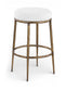 Ferro - Performance Fabric Upholstered Backless Bar Stool - Antique Brass