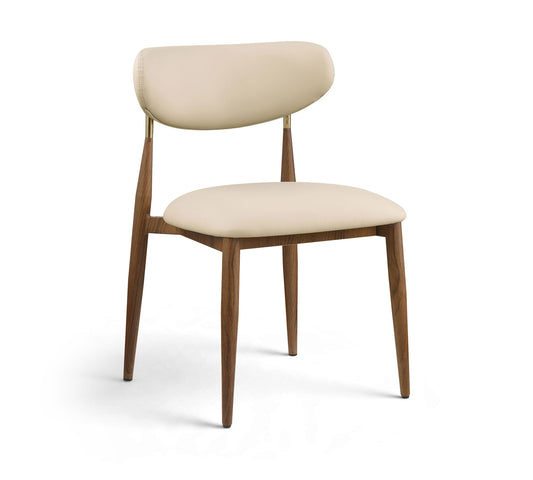 Ronda - Vegan Leather Upholstered Dining Side Chair - Walnut Legs