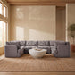 Hammond - Velvet Performance Fabric Upholstered 6 Piece U-Shaped Sectional