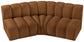 Arc - Velvet 3 Piece Modular Corner Sofa - Saddle