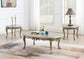 T197 - Coffee Table & 2 End Tables - Champagne