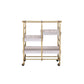 Vorrik - Serving Cart - Gold & White Washed