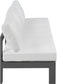 Nizuc - Outdoor Patio 3 Seat Armless Modular Sofa With Gray Frame
