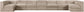 Rummi - Armless Velvet Performance Fabric Upholstered 9 Piece Modular Sectional