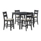 Garcia - 5 Piece Counter Set With Table And 4 Chairs - Black