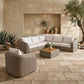 Seacrest - 123.25" Olefin Water Resistant Fabric And Wicker 5 Piece Outdoor Patio Modular Sectional