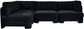 Hammond - Velvet Performance Fabric Upholstered 4 Piece Armless Sectional