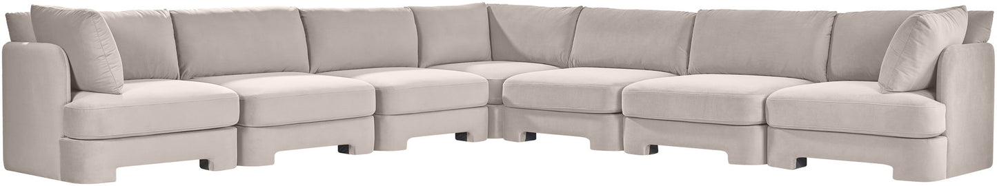 Hammond - Velvet Performance Fabric Upholstered 7 Piece Corner Sectional