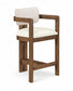 Ravina - Upholstered Counter Stool With Stained Brown Base