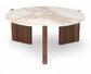 Varenna - Marble Top And Acacia Wood Base Coffee Table - Cream
