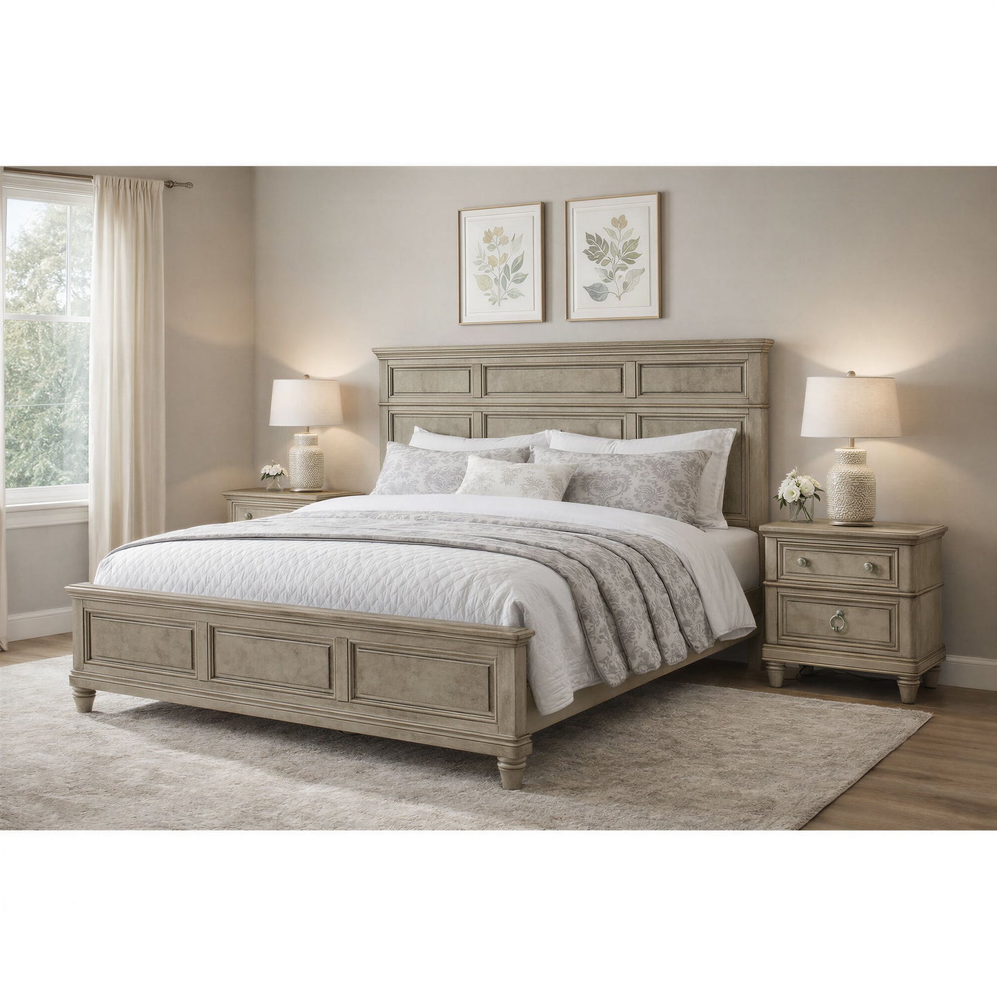 Whit-Ash - Panel Bedroom Set
