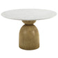 Kala - Round Dining Table With Marble Top - Natural Marble Top & Oak