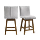 Carmela - Swivel Counter Chair (Set of 2) - Brown / Light Gray Linen