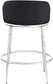 Ferro - Upholstered Counter Stool With Brushed Silver Base