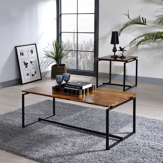 Jurgen - 3 Piece Coffee & End Set - Oak & Black