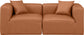Cube - Modular 2 Piece Sofa - Cognac